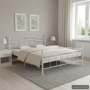 sengestel 200x200 cm metal hvid