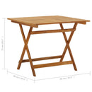 foldbart havebord 90x90x75 cm massivt akacietræ