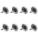 soldrevne LED-nedgravningsspots 8 stk. RGB-farver
