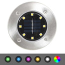 soldrevne LED-nedgravningsspots 8 stk. RGB-farver