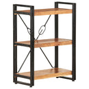 bogreol m. 3 hylder 60x30x80 cm massivt akacietræ