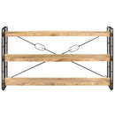bogreol m. 3 hylder 140x30x80 cm massivt mangotræ