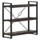 bogreol m. 3 hylder 90x30x80 cm massivt mangotræ sort
