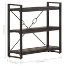 bogreol m. 3 hylder 90x30x80 cm massivt mangotræ sort