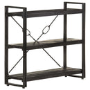 bogreol m. 3 hylder 90x30x80 cm massivt mangotræ sort