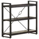 bogreol m. 3 hylder 90x30x80 cm massivt mangotræ sort