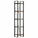 bogreol med 5 hylder 40x30x180 cm massivt genbrugstræ