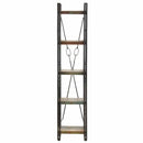bogreol med 5 hylder 40x30x180 cm massivt genbrugstræ