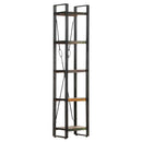 bogreol med 5 hylder 40x30x180 cm massivt genbrugstræ