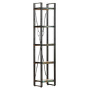 bogreol med 5 hylder 40x30x180 cm massivt genbrugstræ