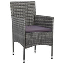 spisebordssæt til haven 3 dele polyrattan og glas