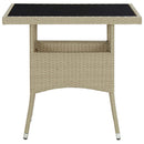 spisebordssæt til haven 5 dele polyrattan og glas beige