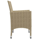 spisebordssæt til haven 5 dele polyrattan og glas beige