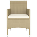 spisebordssæt til haven 5 dele polyrattan beige
