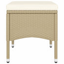 spisebordssæt til haven 5 dele polyrattan beige
