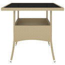 spisebordssæt til haven 5 dele polyrattan beige