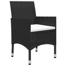 spisebordssæt til haven 9 dele polyrattan og glas sort