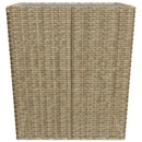 bistrosæt 3 dele polyrattan og hærdet glas beige