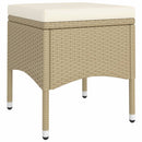 bistrosæt til haven 5 dele polyrattan og hærdet glas beige