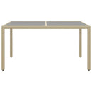 spisebordssæt til haven 5 dele polyrattan og hærdet glas beige