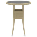spisebordssæt til haven 3 dele polyrattan beige