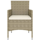 loungesæt til haven 5 dele polyrattan beige