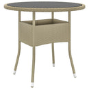 spisebordssæt til haven 3 dele polyrattan beige