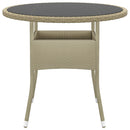 spisebordssæt til haven 3 dele polyrattan beige