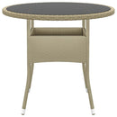 spisebordssæt til haven 5 dele polyrattan beige