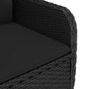 spisebordssæt til haven 9 dele polyrattan og glas sort