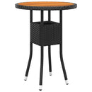 bistrosæt til haven 3 dele polyrattan sort