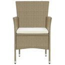 spisebordssæt til haven 11 dele polyrattan beige