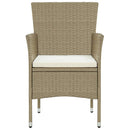 spisebordssæt til haven 11 dele polyrattan beige