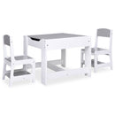 børnebord med 2 stole MDF hvid