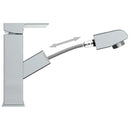vandhane m. udtræksfunktion til håndvask 157x172 mm kromfinish