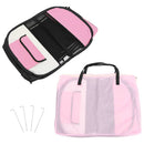 foldbar hundegård med bæretaske 90x90x58 cm pink