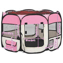 foldbar hundegård med bæretaske 90x90x58 cm pink