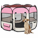 foldbar hundegård med bæretaske 90x90x58 cm pink