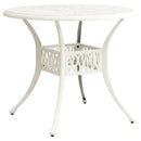 havebord 90x90x74 cm støbt aluminium hvid