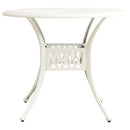havebord 90x90x74 cm støbt aluminium hvid