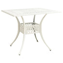 havebord 90x90x73 cm støbt aluminium hvid