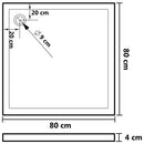 brusekar med dupper 80x80x4 cm ABS hvid