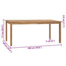 havebord 180x90x77 cm massivt teaktræ