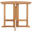 foldbart havebord Ø90x75 cm massivt teaktræ