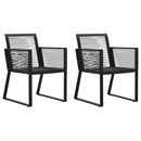udendørs spisebordssæt 3 dele PVC-rattan sort