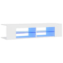 tv-skab med LED-lys 135x39x30 cm hvid