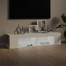 tv-skab med LED-lys 135x39x30 cm hvid