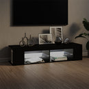 tv-skab med LED-lys 135x39x30 cm sort