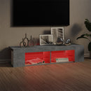 tv-skab med LED-lys 135x39x30 cm betongrå