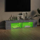 tv-skab med LED-lys 135x39x30 cm betongrå